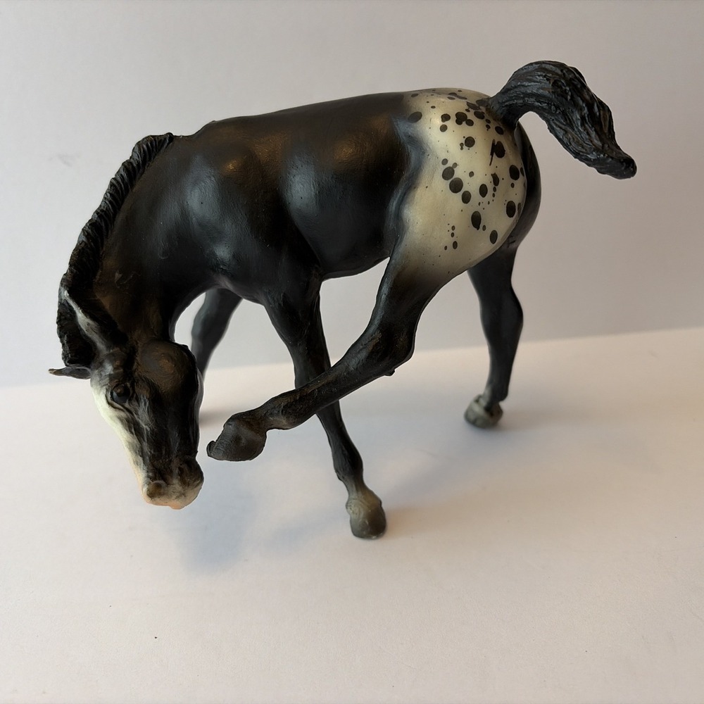 Breyer Traditional Black Blanket Appaloosa Scratching Foal #168